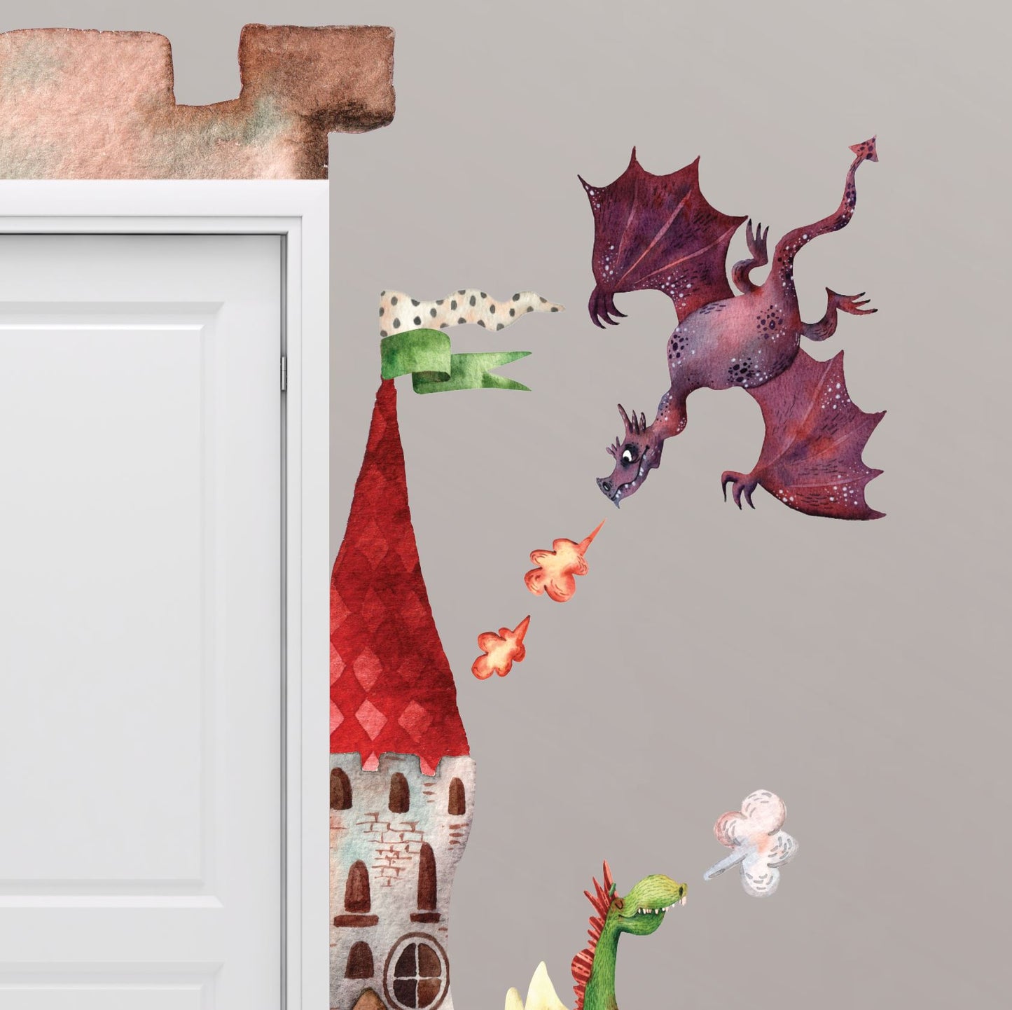 Castle and Dragons Wall Stickers | Door Decoration Wall Decals - wall decals - Picture Perfect Decals