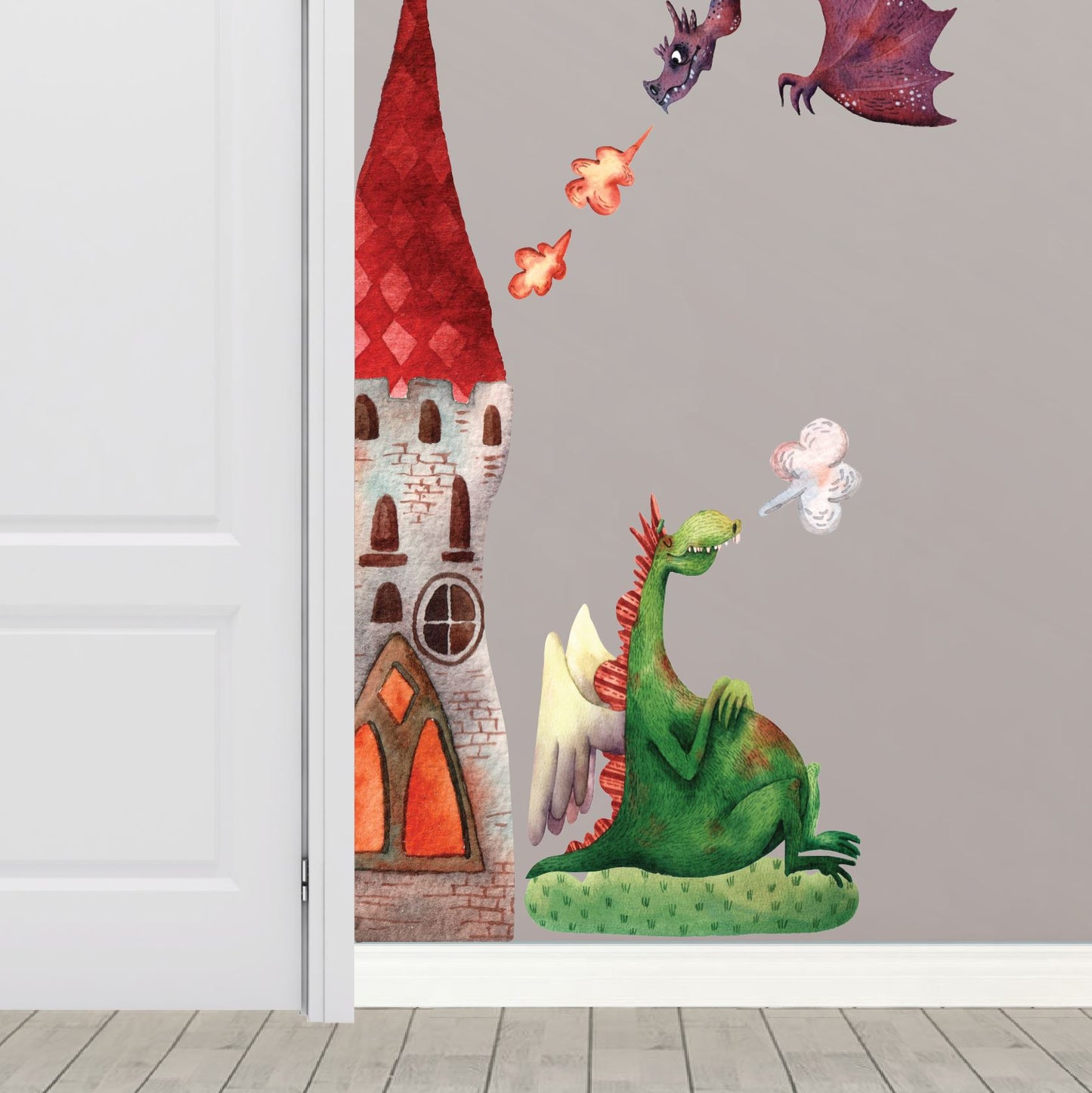 Castle and Dragons Wall Stickers | Door Decoration Wall Decals - wall decals - Picture Perfect Decals