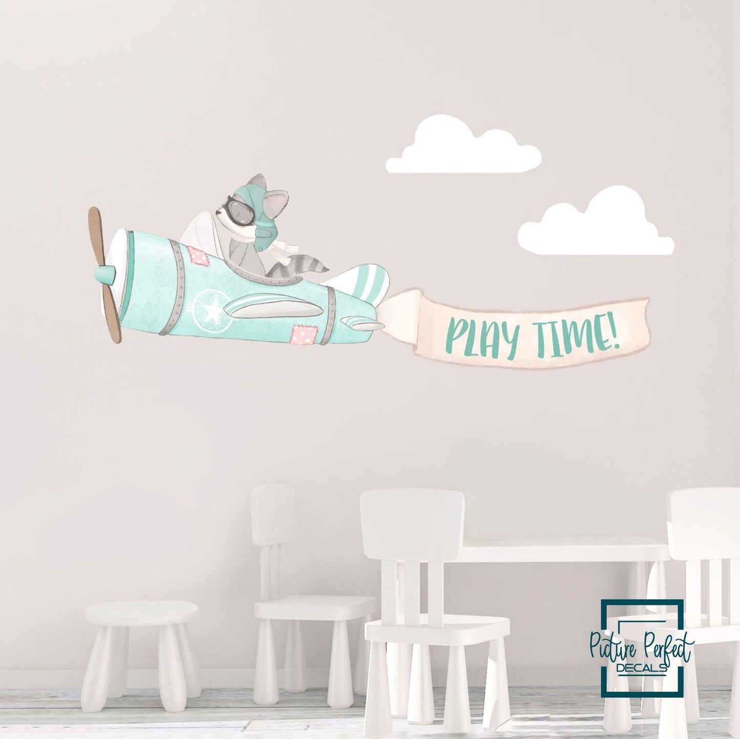 Airplane and Name Banner Wall Decals - Picture Perfect Decals