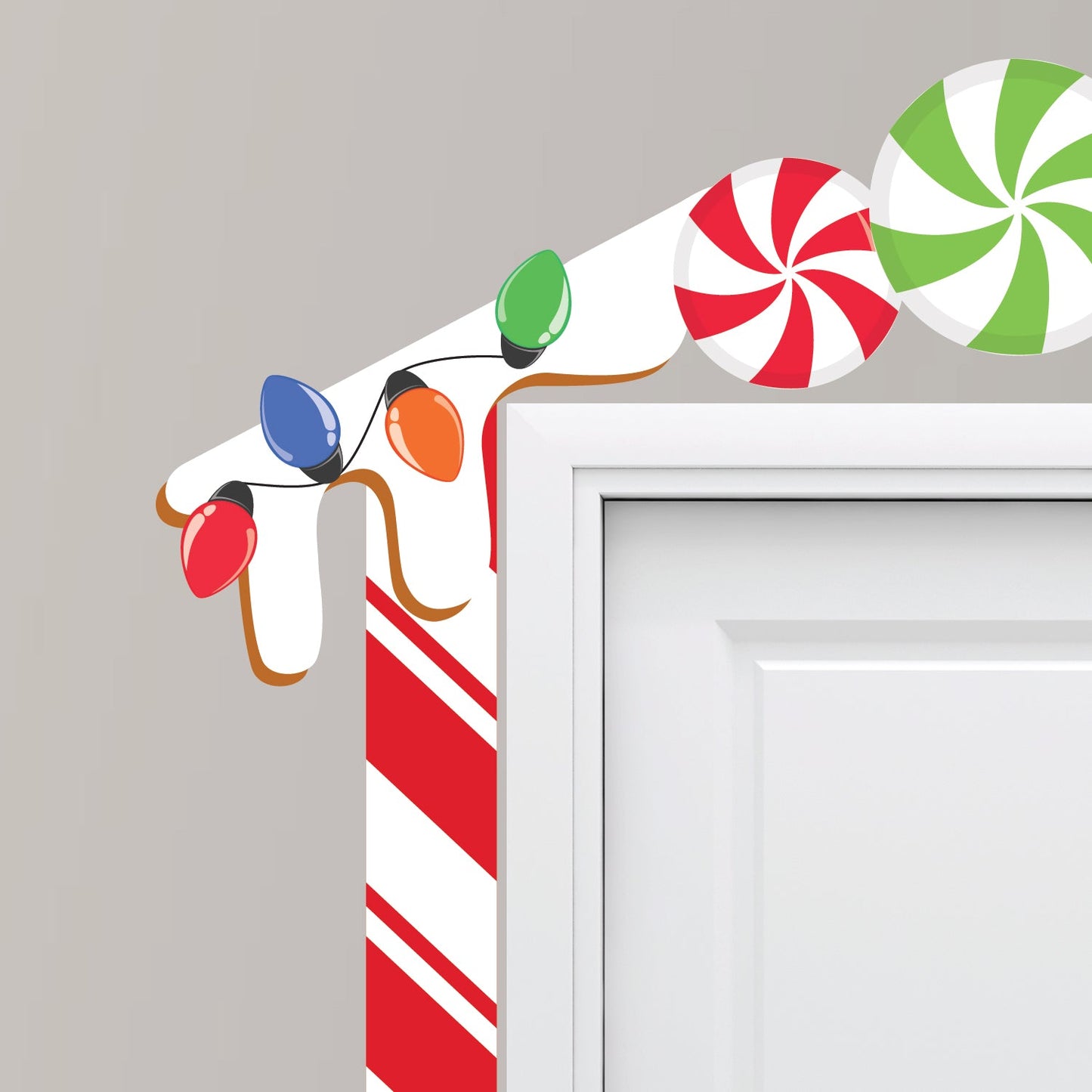 Christmas Elf Gingerbread House Door Decoration Wall Decals - Picture Perfect Decals