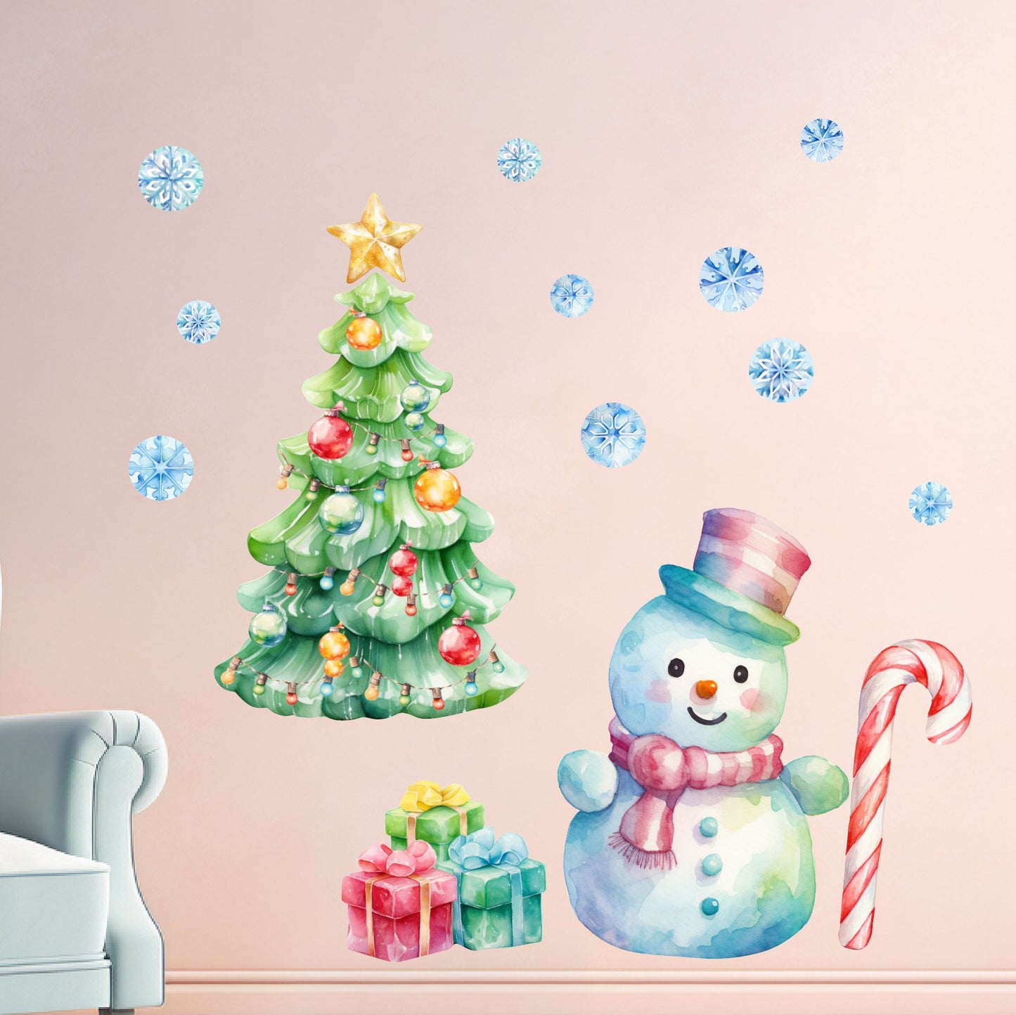 Christmas Wall Decals Set - Removable & Reusable Holiday Decor - Home Decor Decals - Picture Perfect Decals