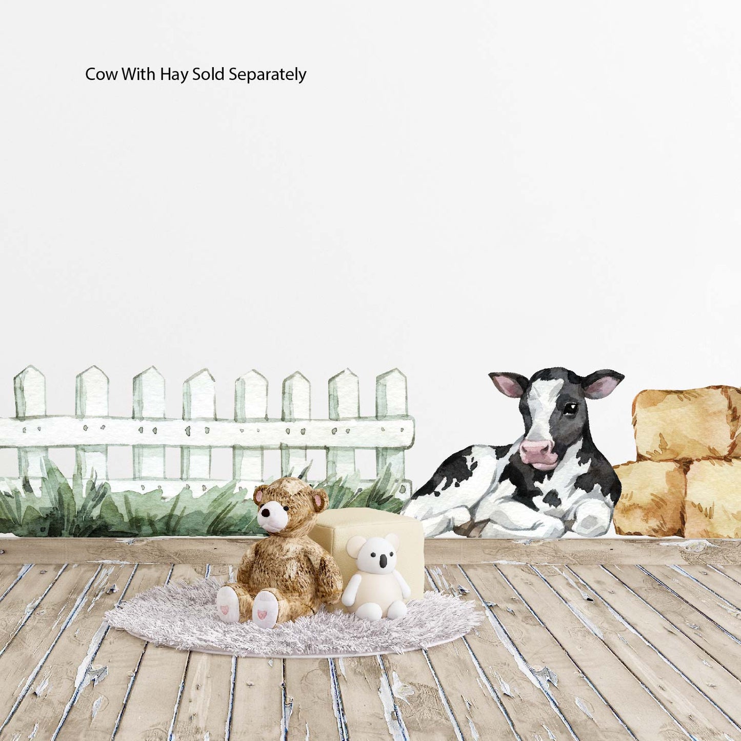 Easy Faux White Picket Fence Removable Wall Decal - Picture Perfect Decals