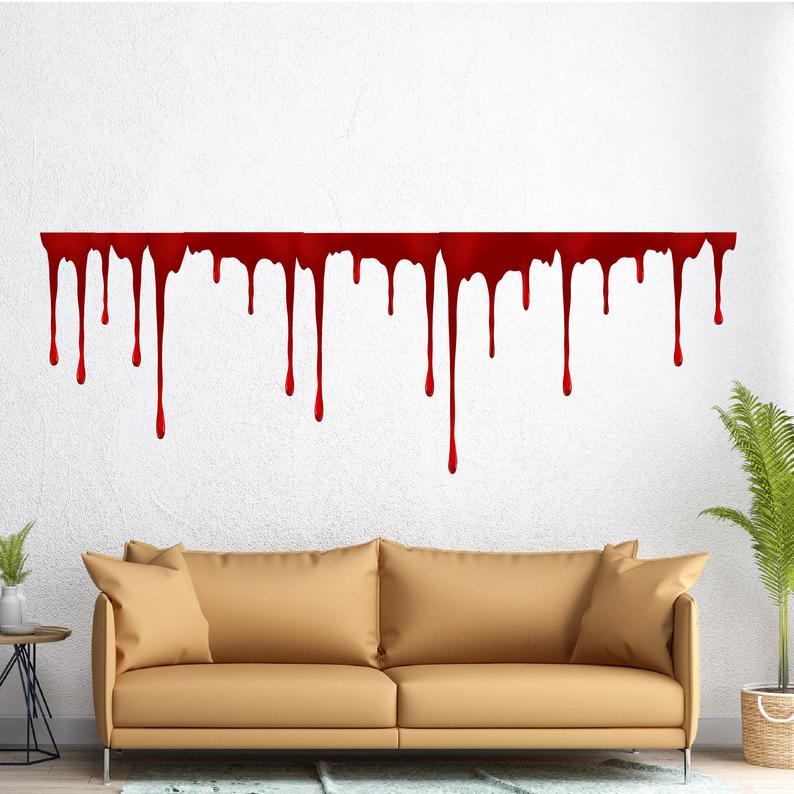 Halloween Party Decoration Removable Wall Decals Spooky Blood Drips - Picture Perfect Decals