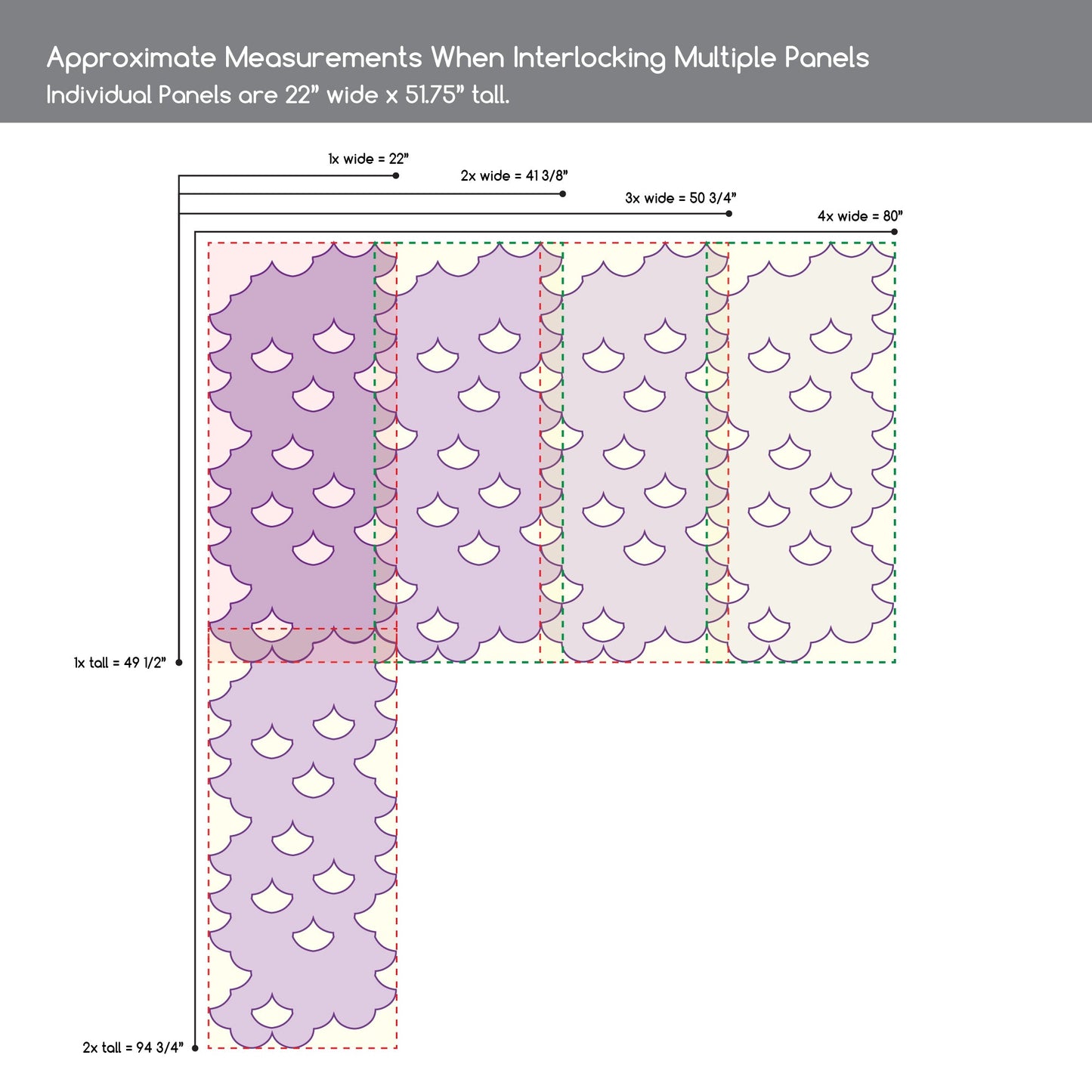 Mermaid Scales Wall Decals | Seamless Panels | Turquoise and Lavender - Picture Perfect Decals