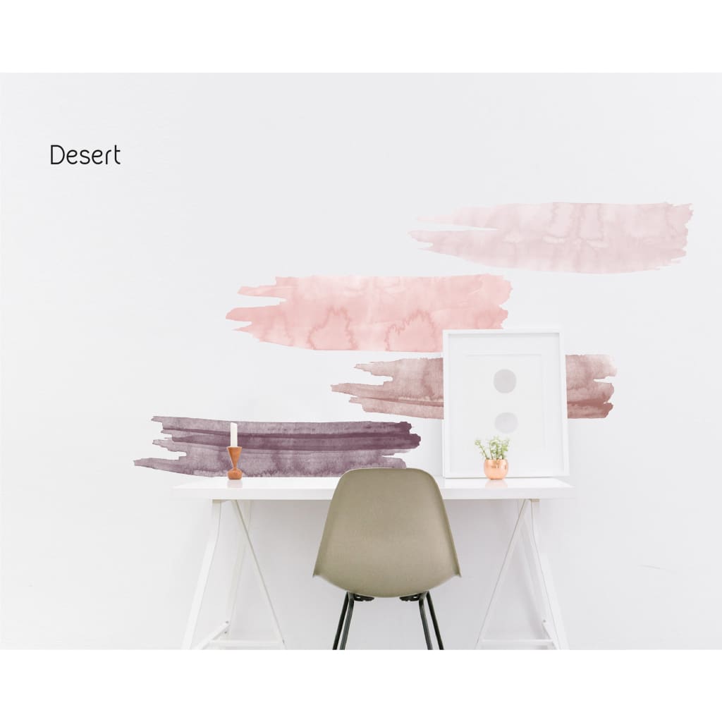 Watercolor Strokes Wall Decals | Coral Teal Green - Picture Perfect Decals