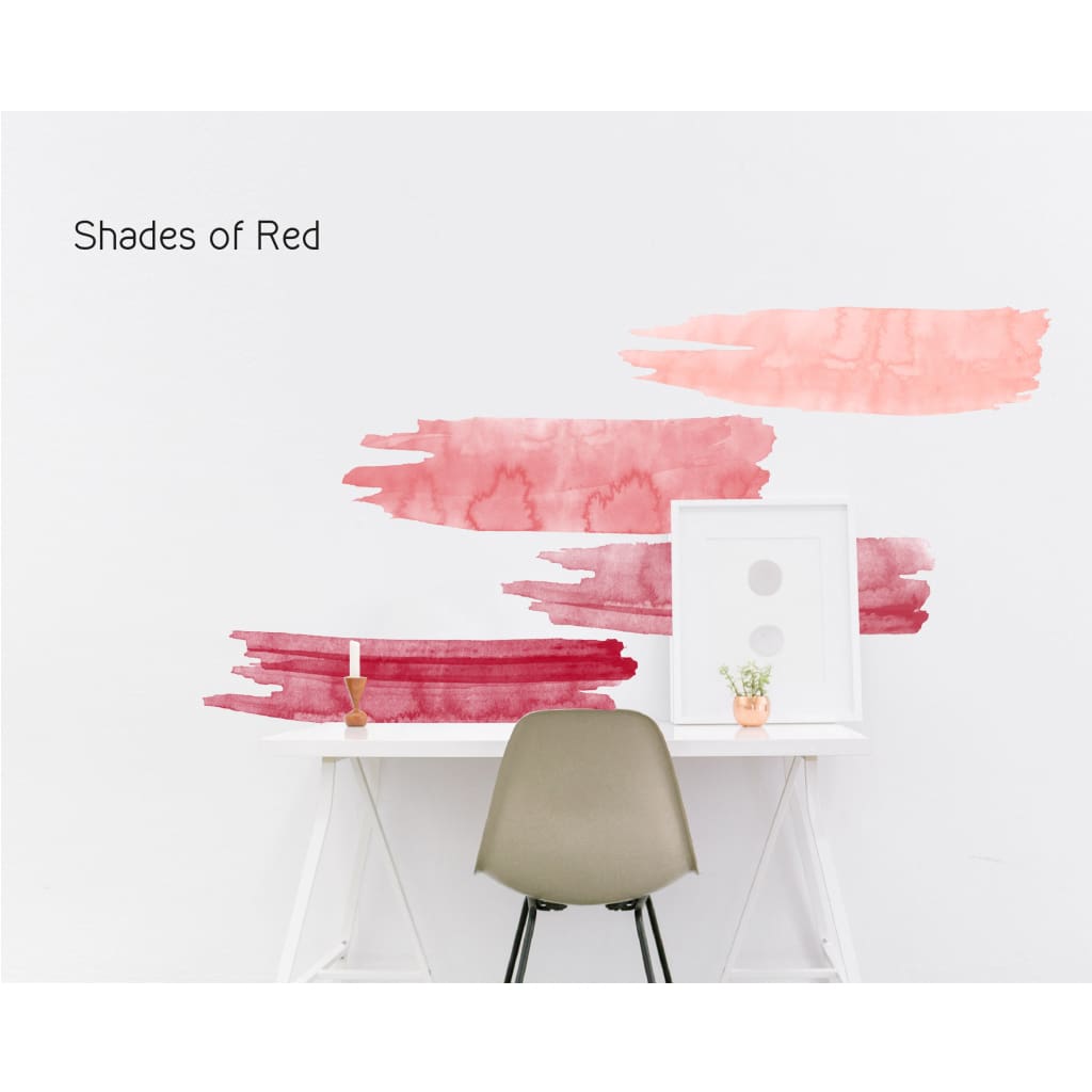 Watercolor Strokes Wall Decals | Coral Teal Green - Picture Perfect Decals
