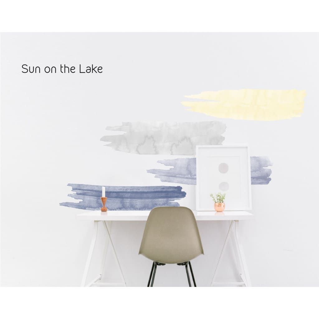 Watercolor Strokes Wall Decals | Coral Teal Green - Picture Perfect Decals