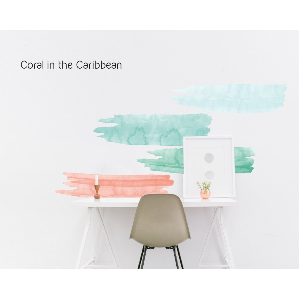 Watercolor Strokes Wall Decals | Ombré Blue Gray - Picture Perfect Decals