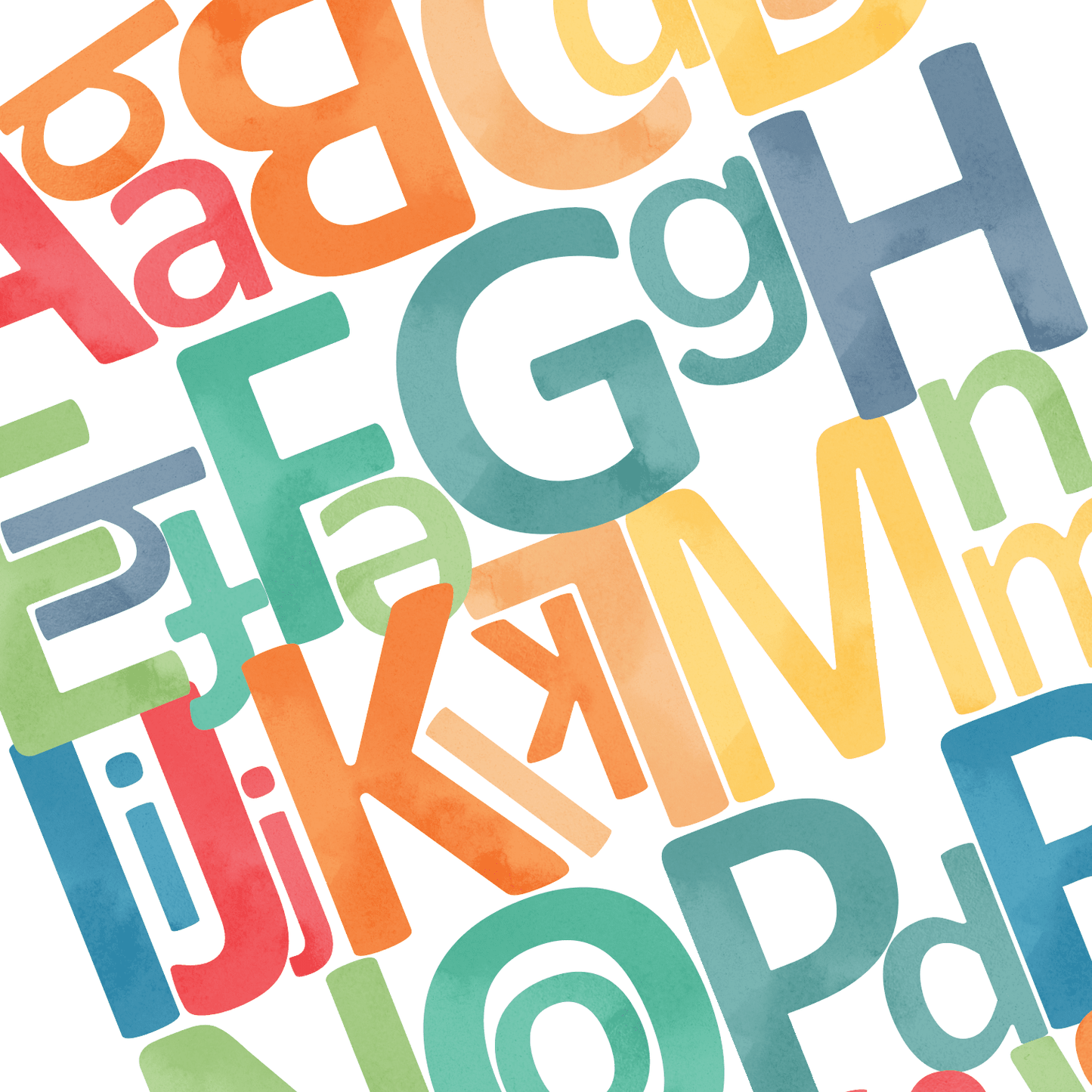 Alphabet Wall Decals | Watercolor Letters Wall Stickers A - Z - Home Decor Decals - Lolistix