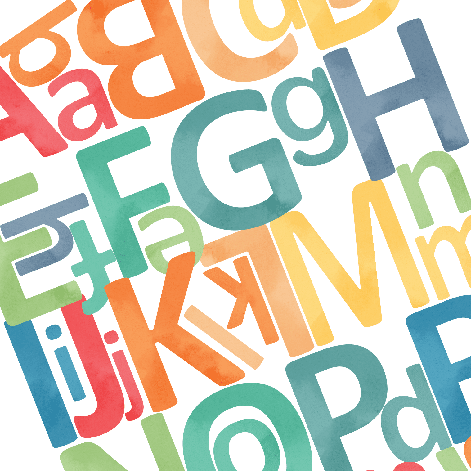 Alphabet Wall Decals | Watercolor Letters Wall Stickers A - Z - Home Decor Decals - Lolistix