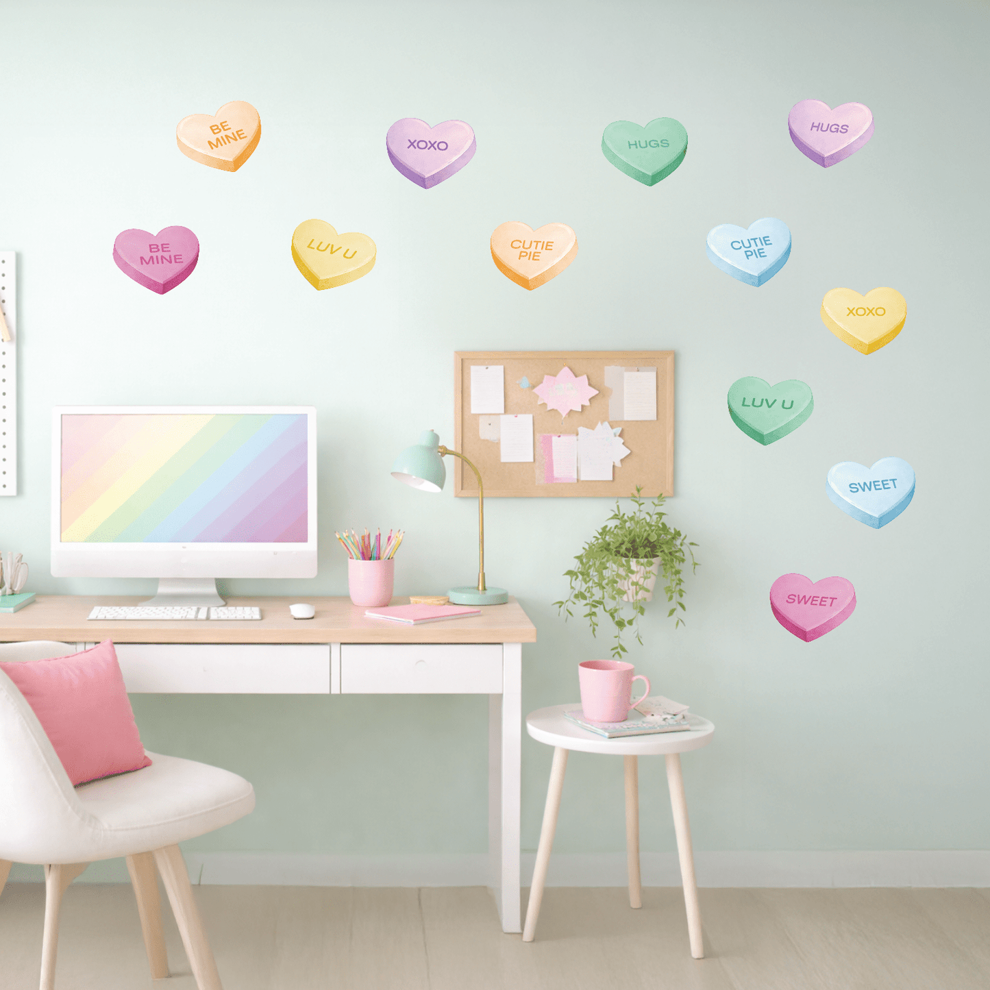Candy Conversation Hearts - Reusable Wall Decal Stickers - Home Decor Decals - Lolistix