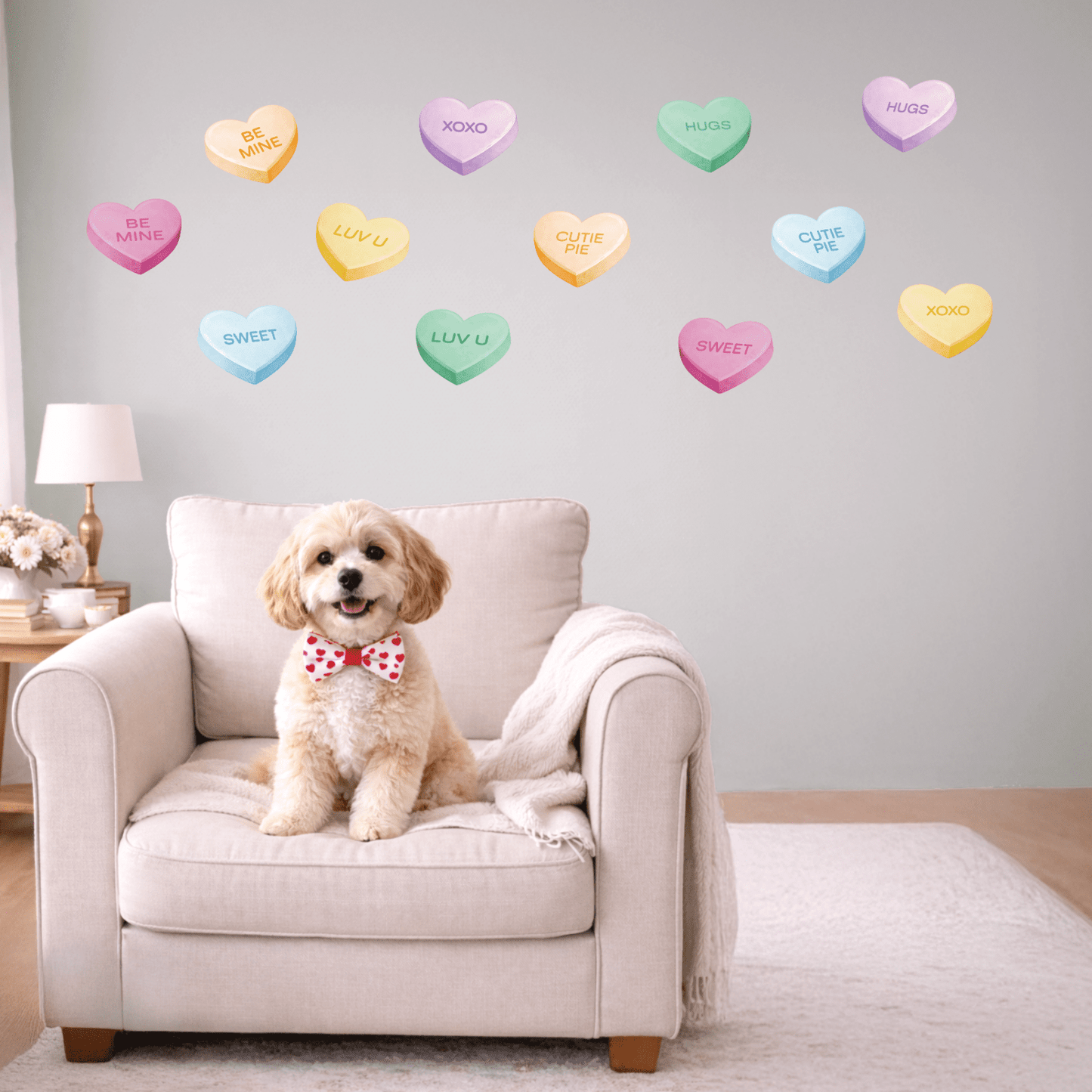 Candy Conversation Hearts - Reusable Wall Decal Stickers - Home Decor Decals - Lolistix