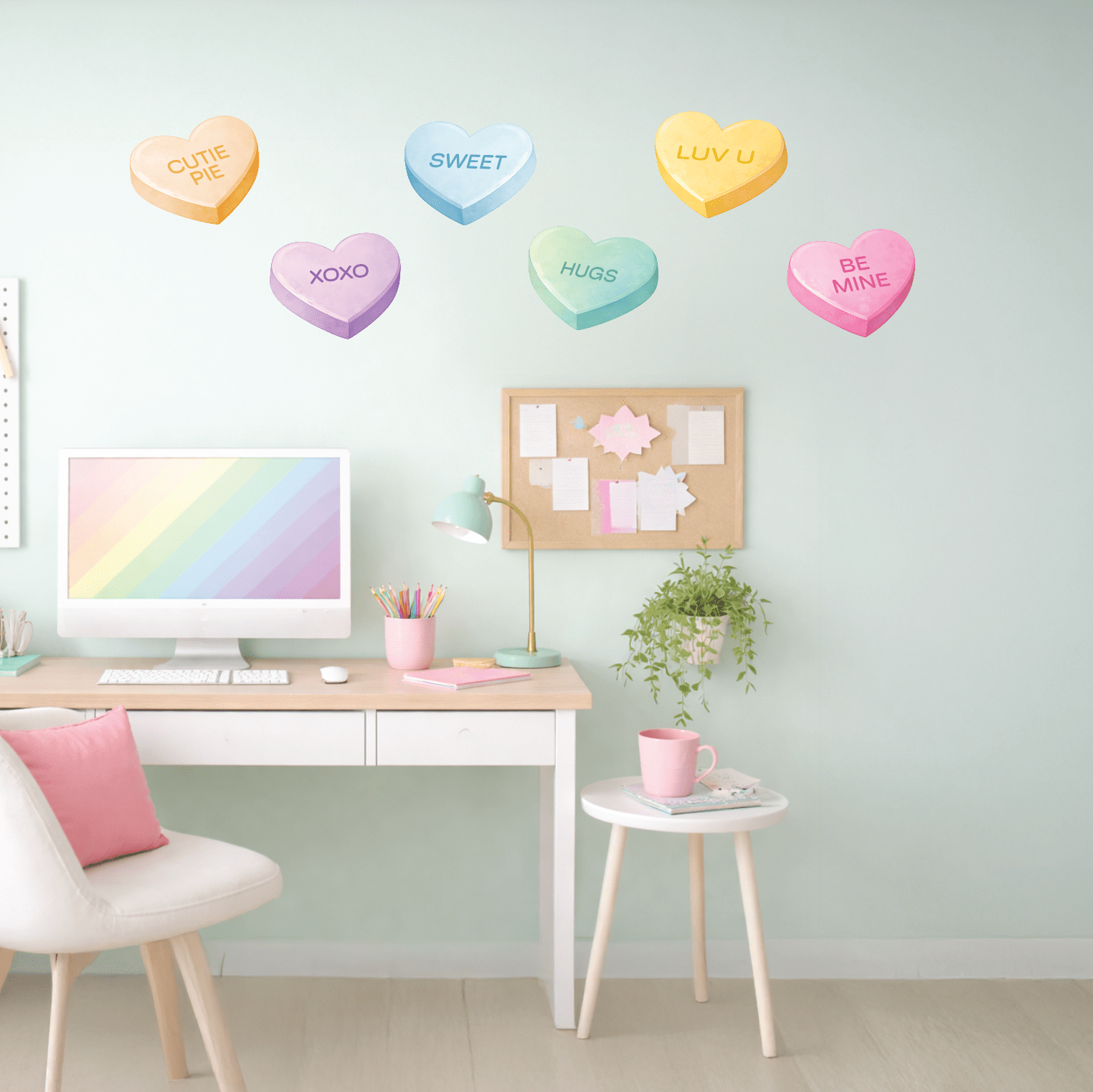 Candy Conversation Hearts - Reusable Wall Decal Stickers - Home Decor Decals - Lolistix