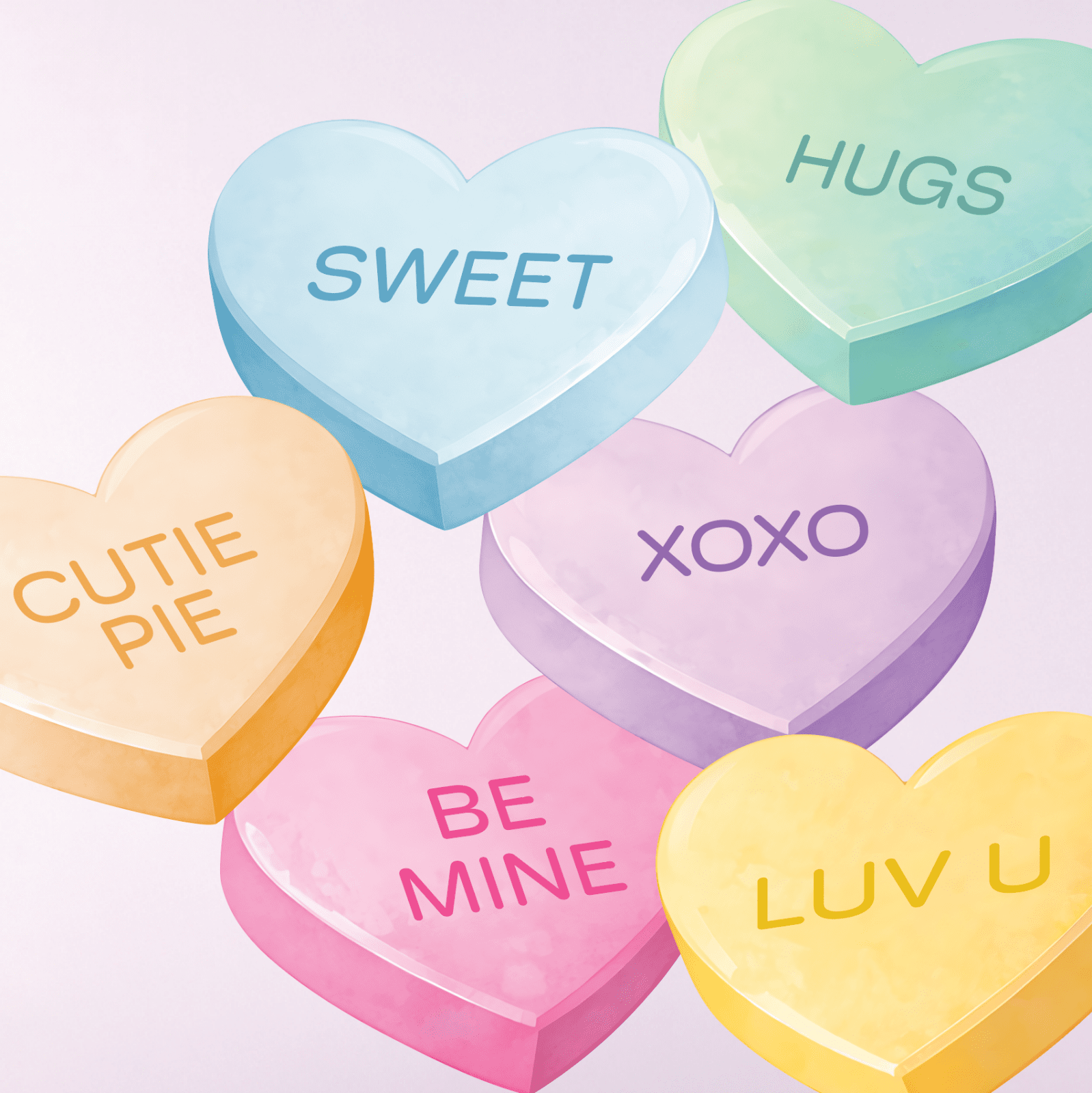 Candy Conversation Hearts - Reusable Wall Decal Stickers - Home Decor Decals - Lolistix