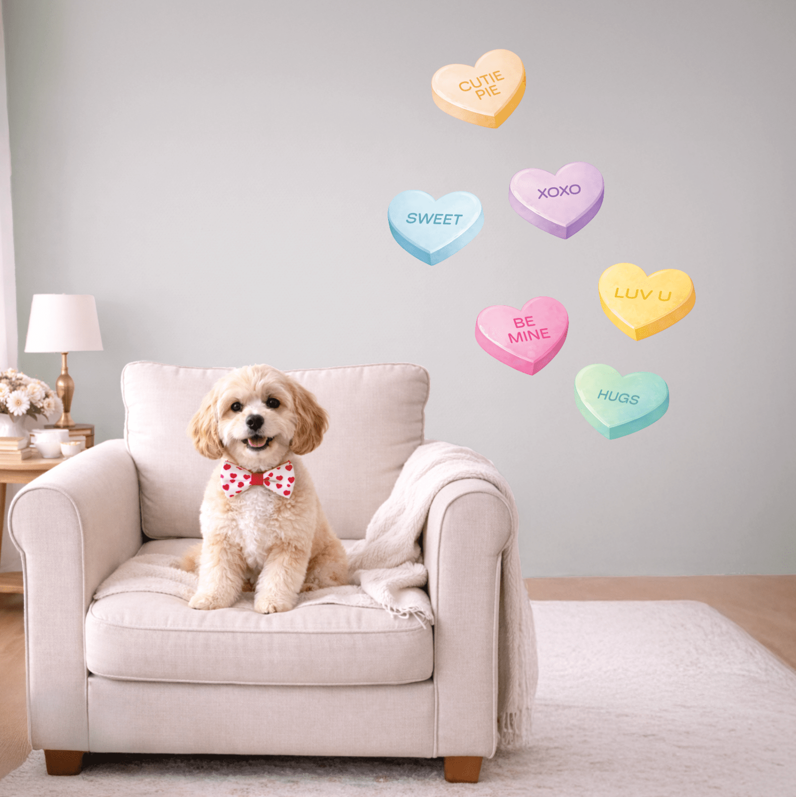 Candy Conversation Hearts - Reusable Wall Decal Stickers - Home Decor Decals - Lolistix