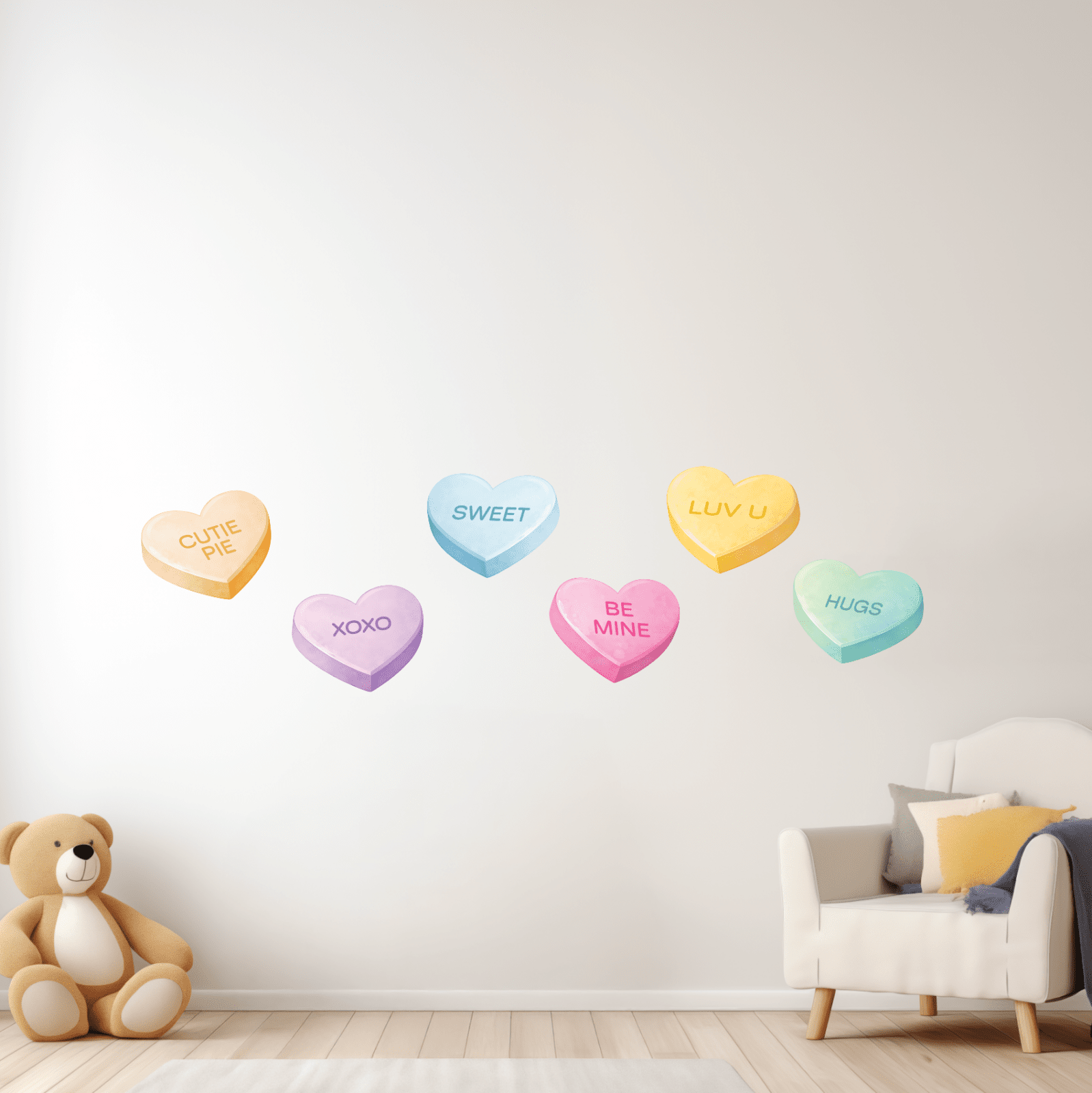 Candy Conversation Hearts - Reusable Wall Decal Stickers - Home Decor Decals - Lolistix