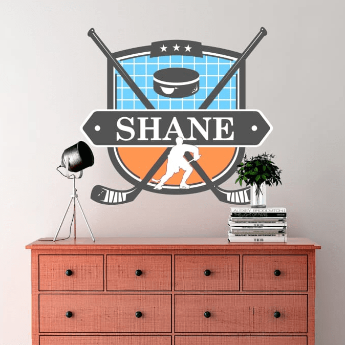 Custom Hockey Wall Decals | Any name and team colors! - Lolistix