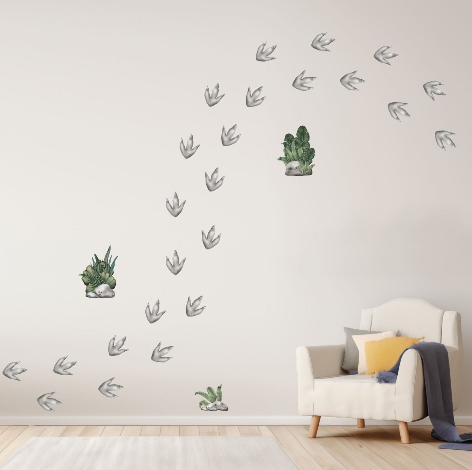 Dinosaur Walking Footsteps Wall Decals - Lolistix