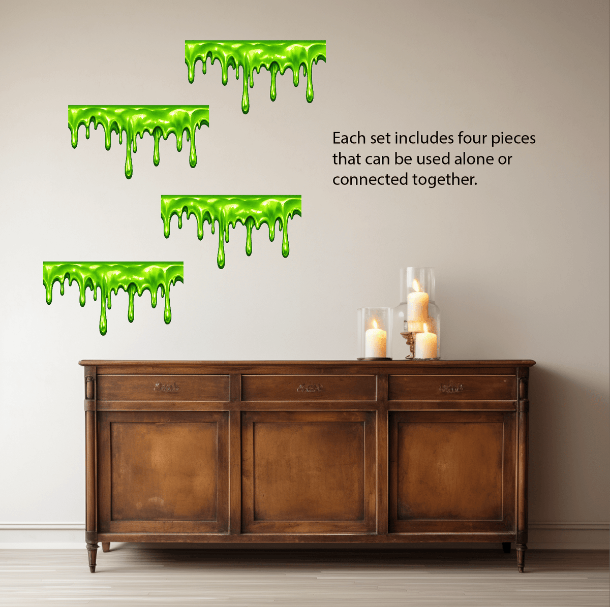 Green Slime Drip Wall Decals – Removable Halloween Wall Border - Wall Decals - Lollistix Wall Decals