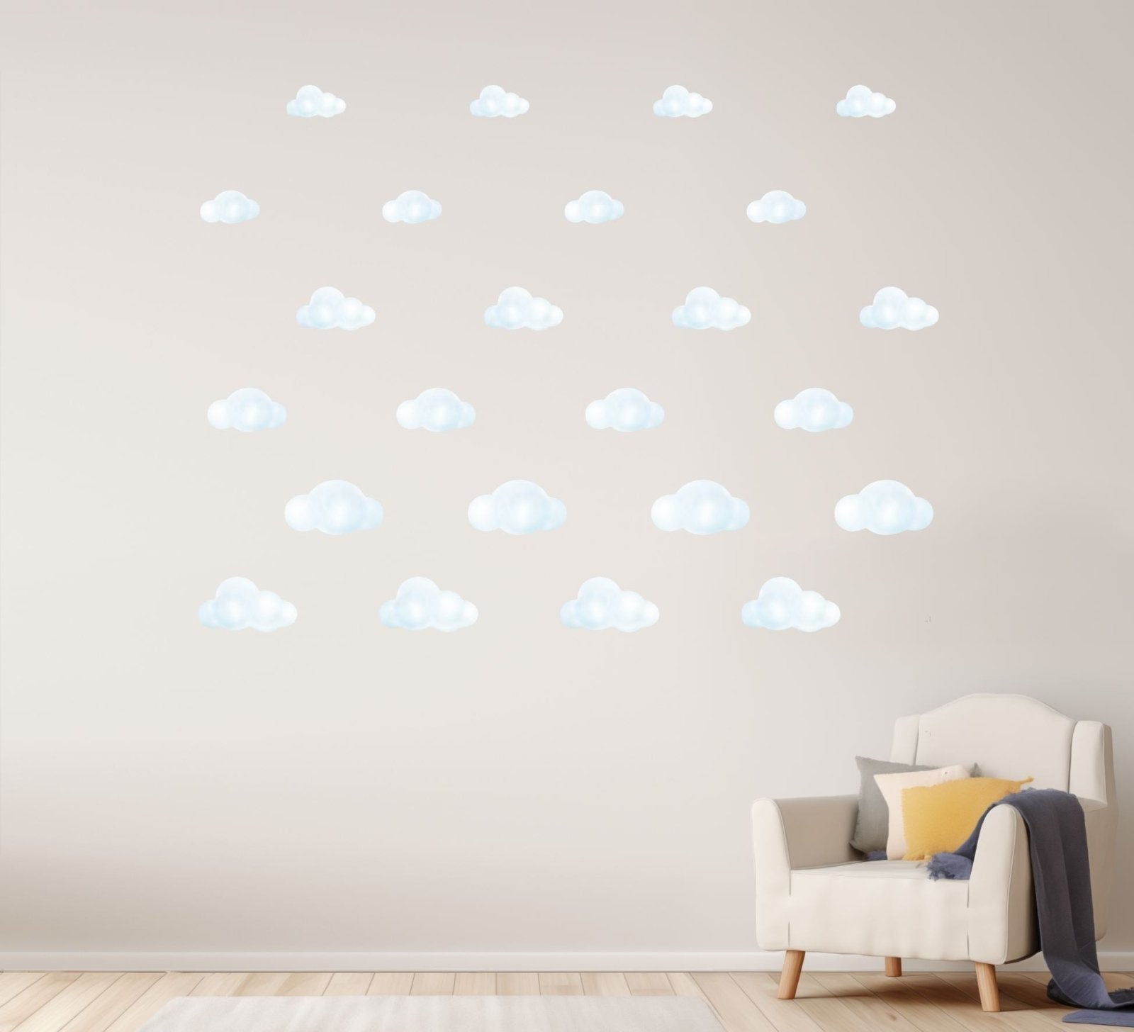 Little Cloud Wall Decal pattern | White Fluffy Clouds - Home Decor Decals - Lolistix