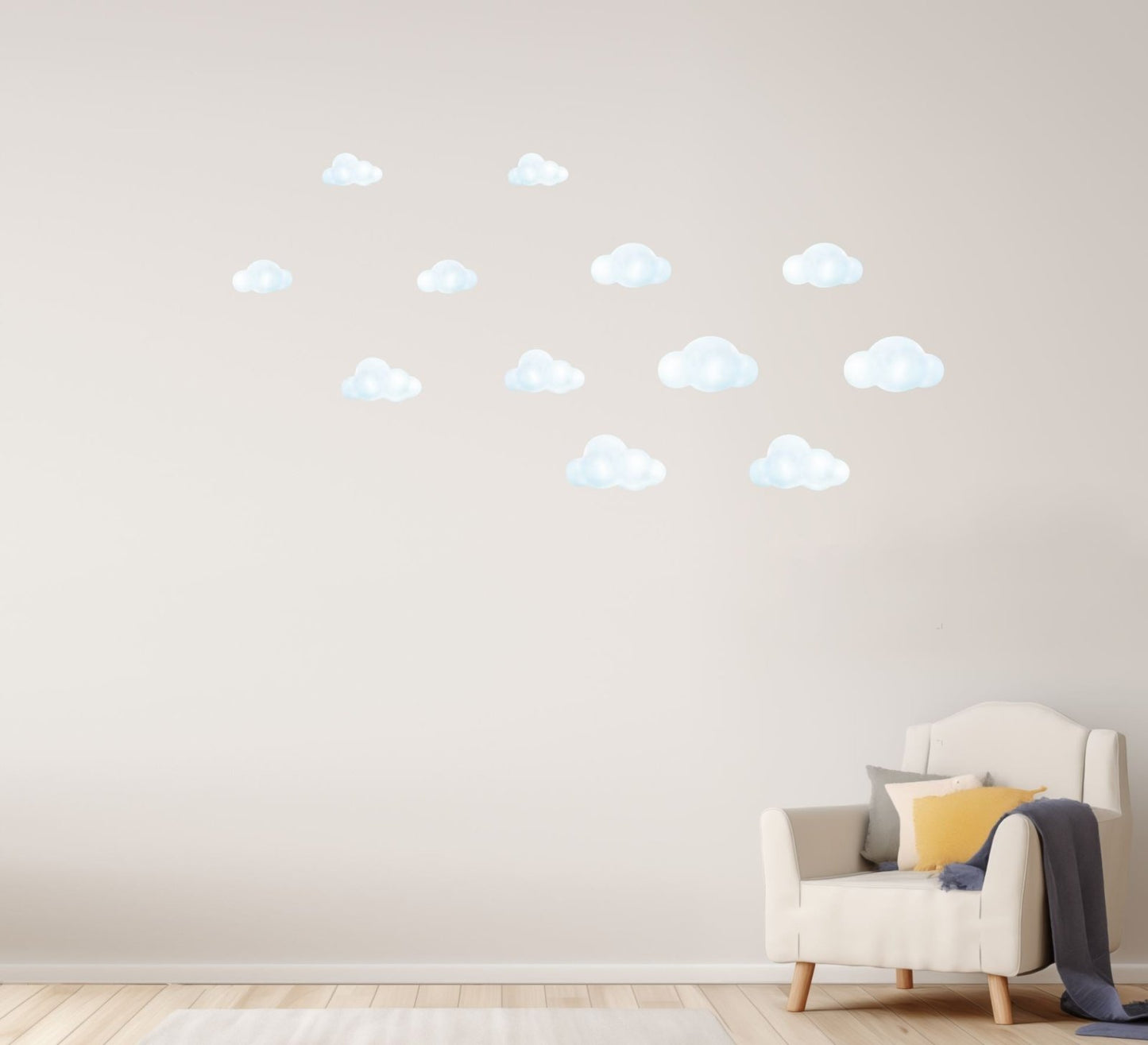 Little Cloud Wall Decal pattern | White Fluffy Clouds - Home Decor Decals - Lolistix