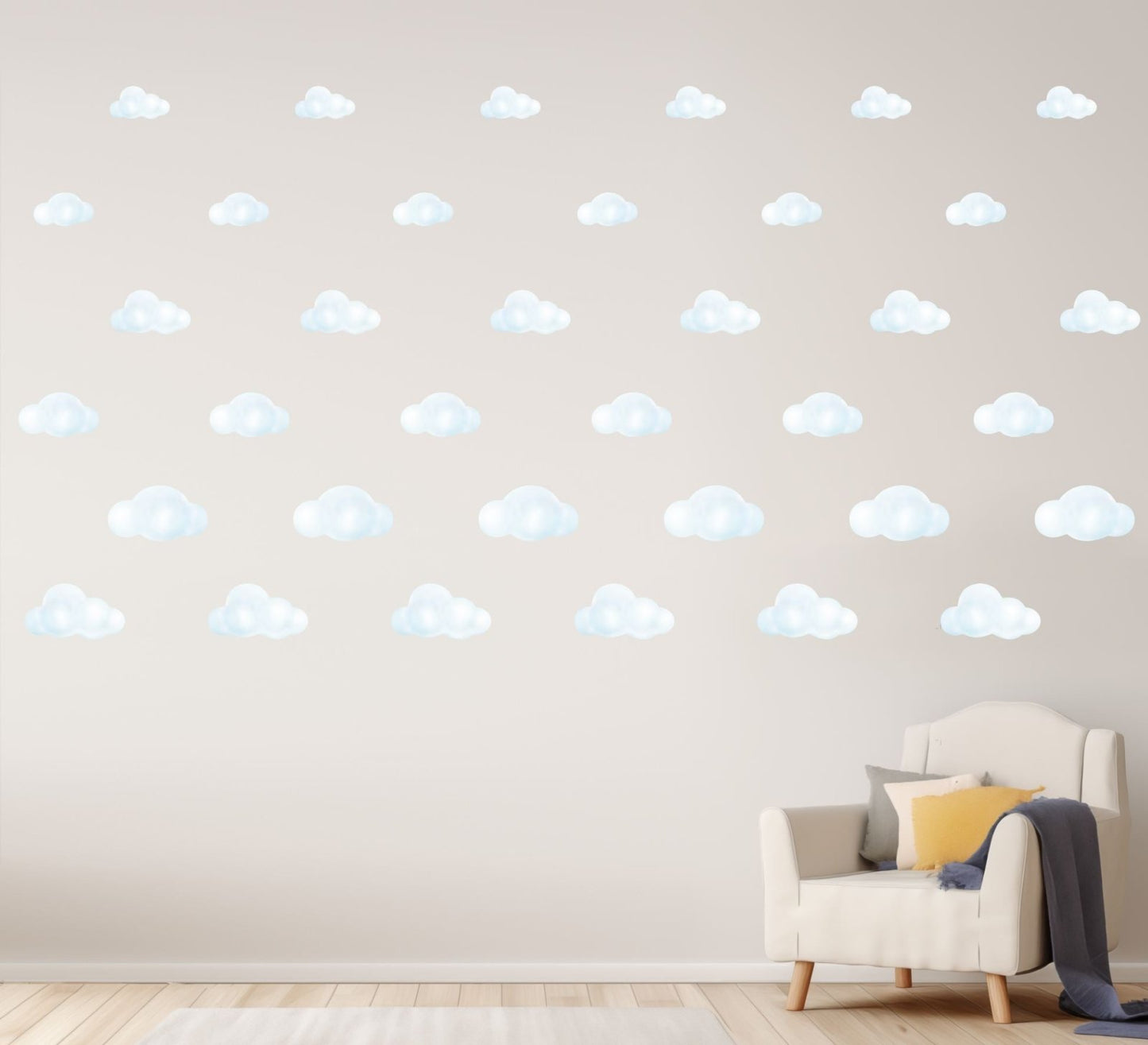 Little Cloud Wall Decal pattern | White Fluffy Clouds - Home Decor Decals - Lolistix