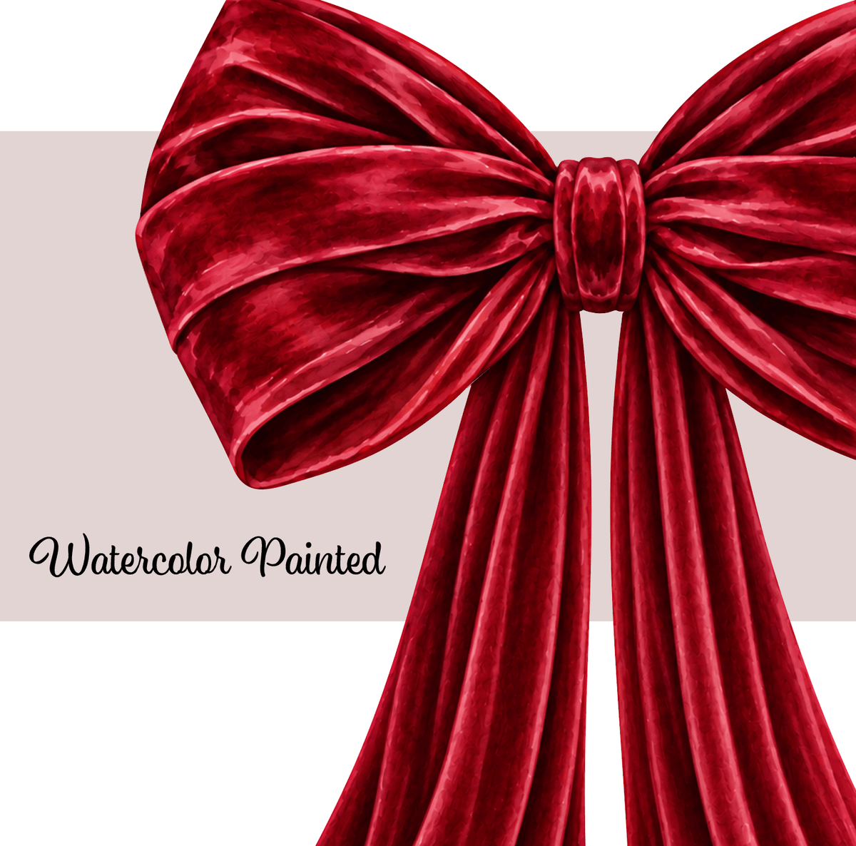 Red Velvet Christmas Bow Wall Decals – Set of 10 - Holiday Wall Decals - Lollistix Wall Decals