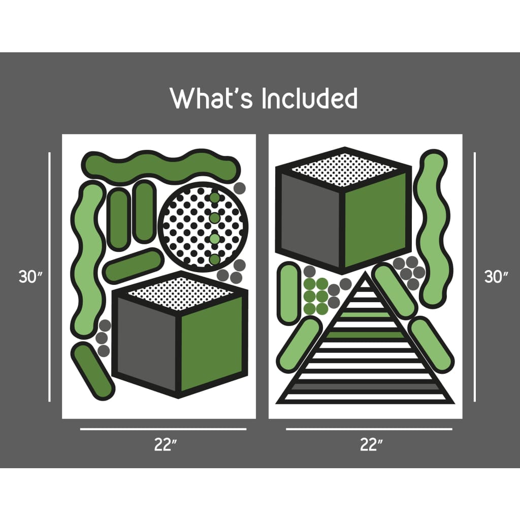 Geometric Memphis Design Removable Wall Decals | Green Gray - Home Decor Decals - Lolistix