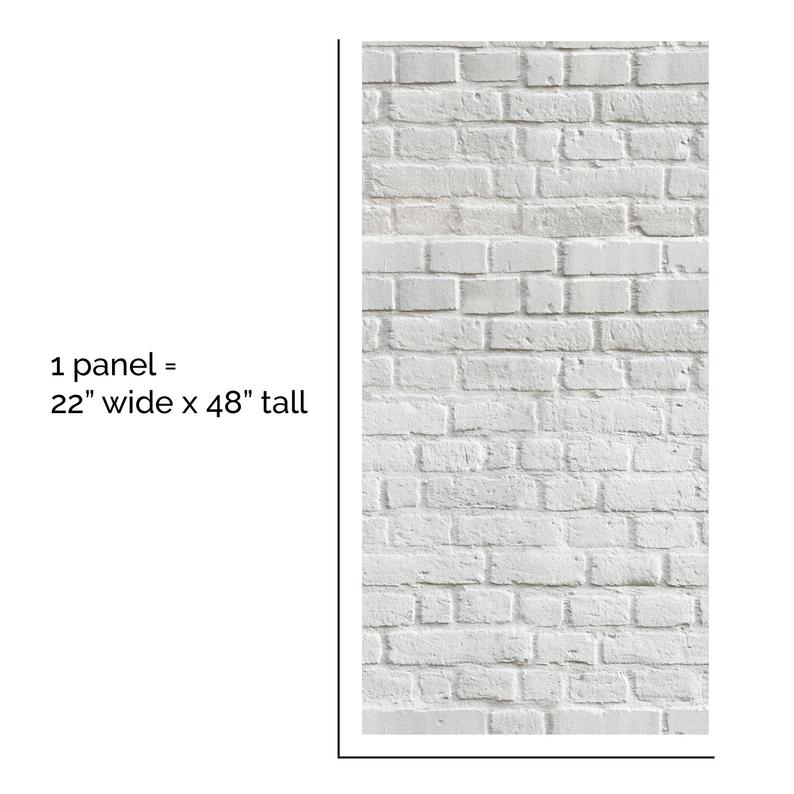Brick Wall Decal | White Gray Faux Brick Wall | Removable Wallpaper - Picture Perfect Decals