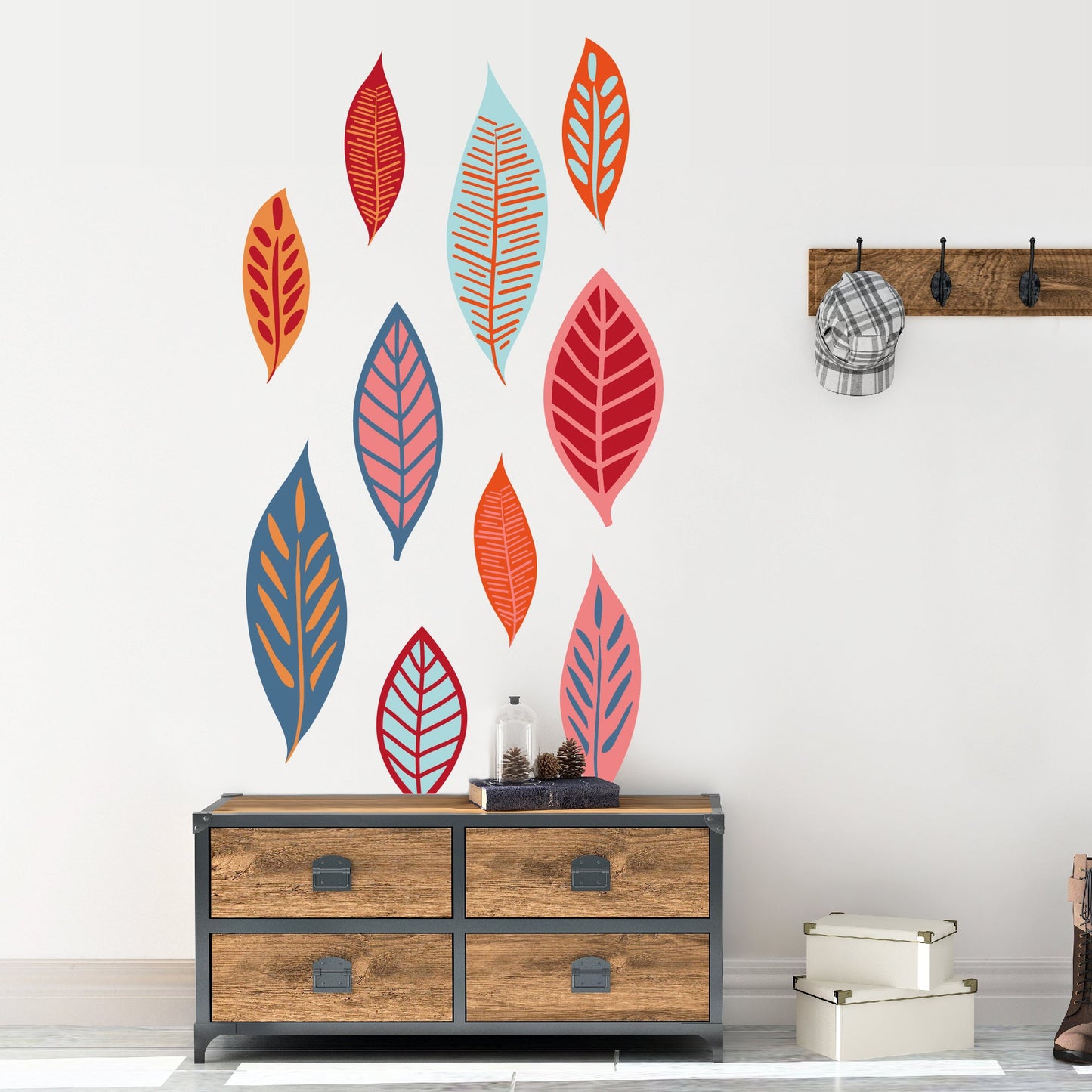 Large Leaves Wall Decals | Multi-color - Picture Perfect Decals