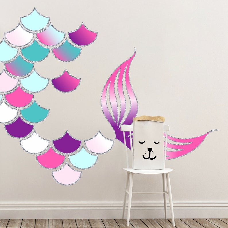 Mermaid Scales and Mermaid Tail Wall Decals | Pastel Rainbow - Picture Perfect Decals