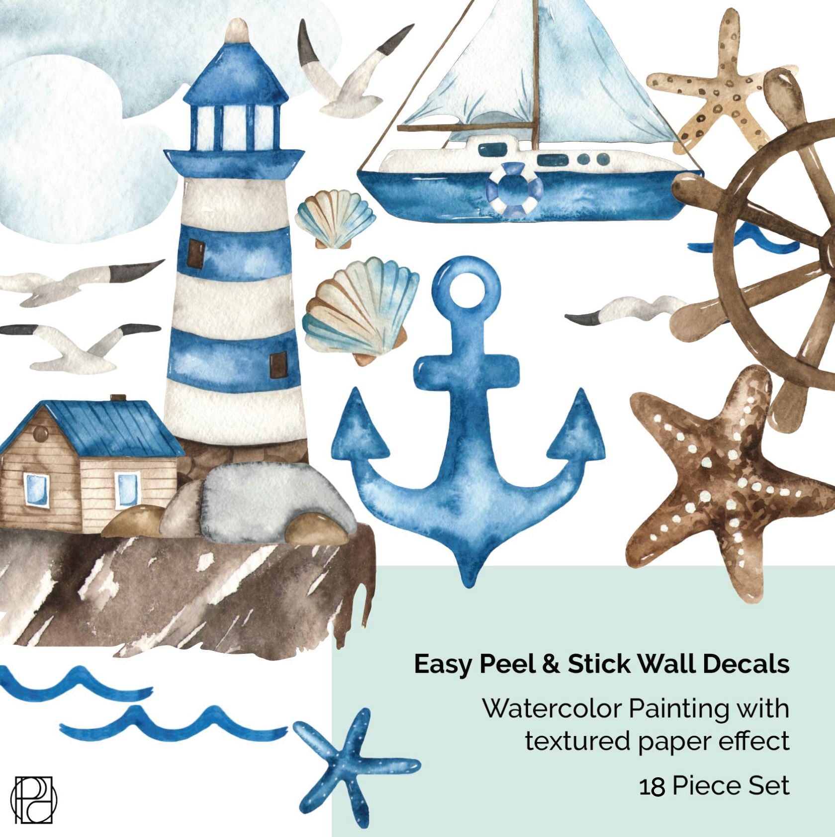 Art Applique Coastal Collection Sea Life Wall Decals