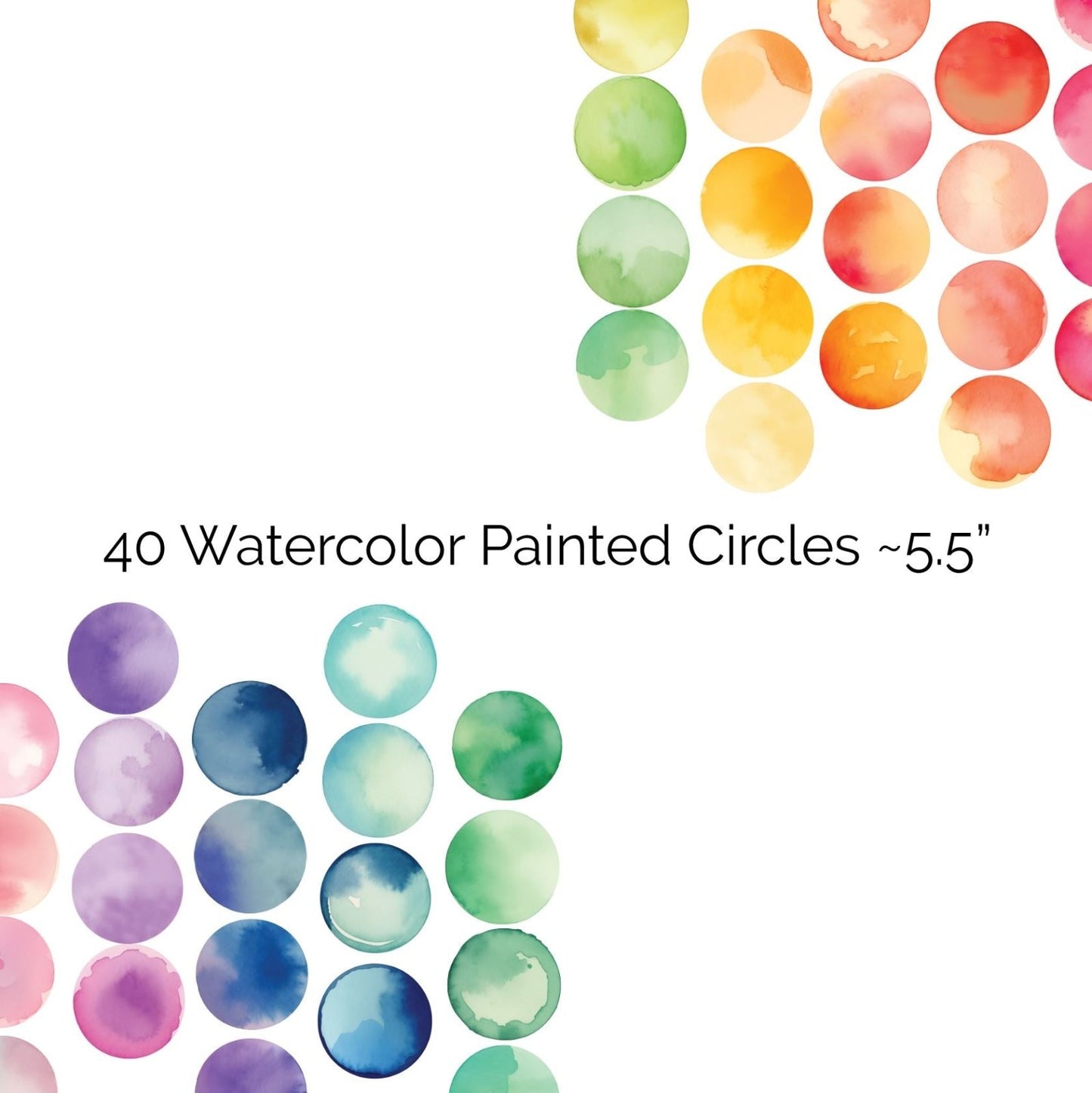 Painted Circle Dots Wall Decals | Colorful Rainbow Watercolor Dot Wall Stickers - Home Decor Decals - Picture Perfect Decals