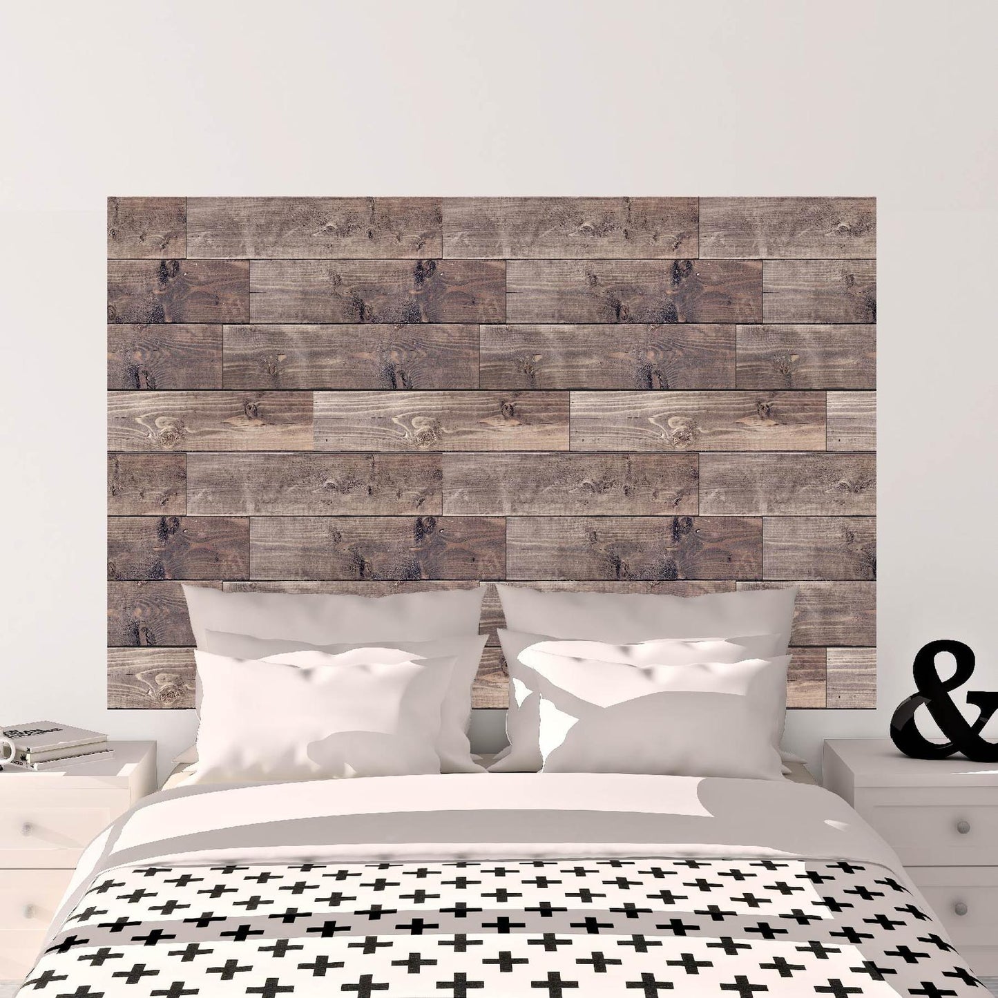 Rustic Wood Plank Wall Decal Panels | Faux Pallet Headboard Wall Sticker - Picture Perfect Decals