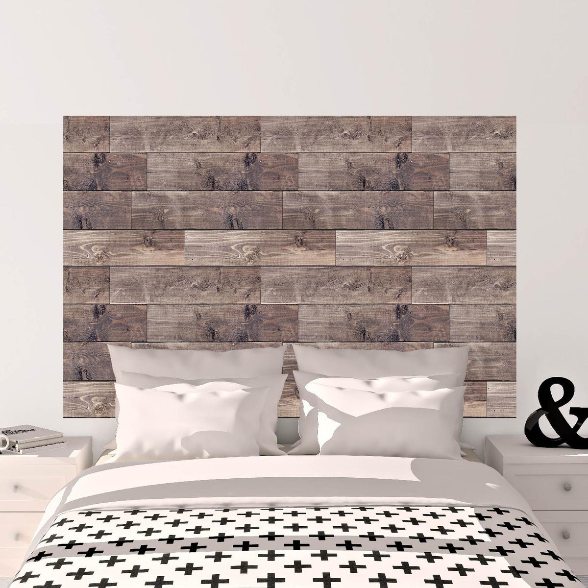 Sticker Decorative Panel Rustic Wood Plank Wall Decal Panels | Faux Pallet Headboard – Lolistix