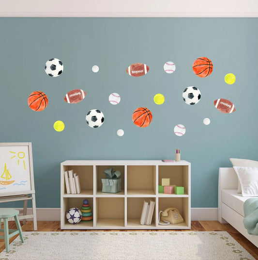 Sport Balls Wall Stickers | Football Basketball Soccer Baseball Golf Tennis - Picture Perfect Decals
