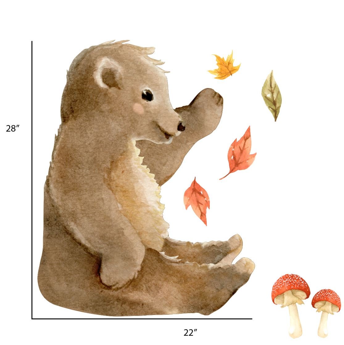 Woodland Nursery Removable Wall Decals | Sitting Bear - wall decals - Picture Perfect Decals